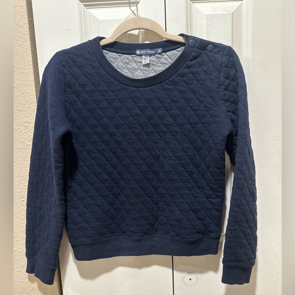 Petit Bateau Women’s Quilted Pullover Navy Cotton Sailor Minimalist , size XS - Picture 1 of 5
